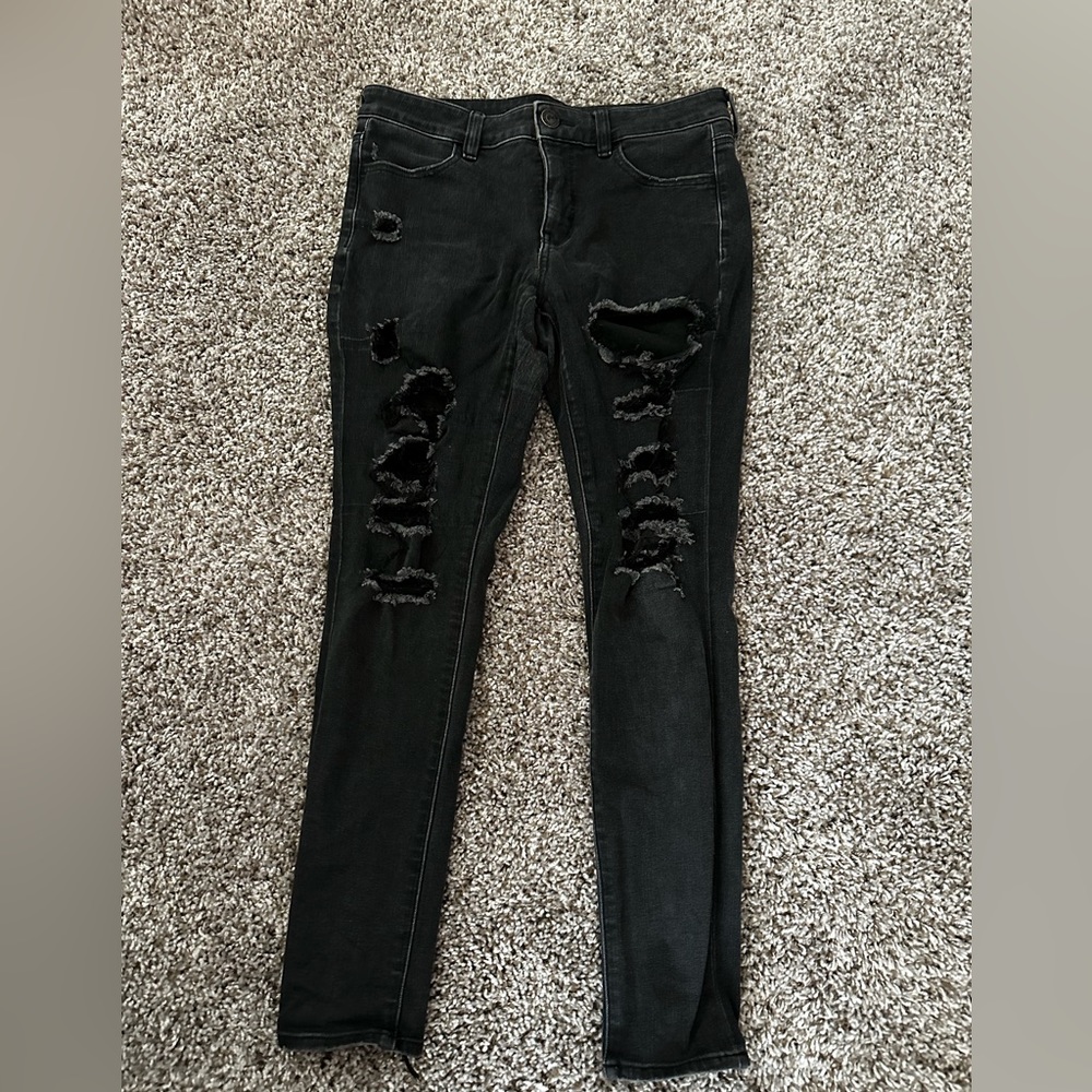 American Eagle Low rise black skinny jeans